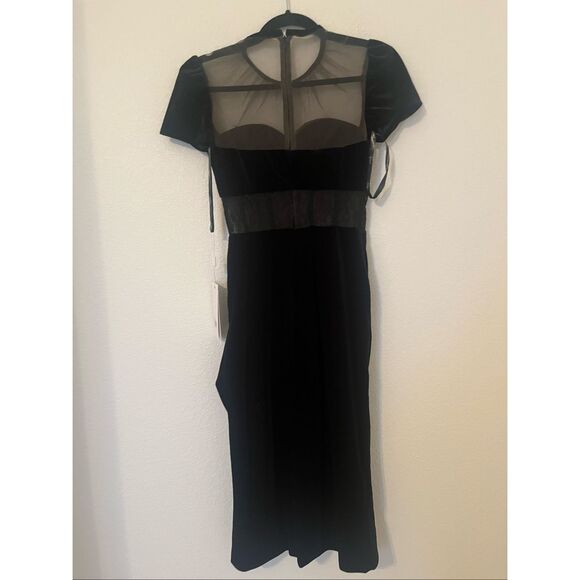 Mac Duggal 20742 Sheer Neck Tulip Hem Evening Dress NEW NWT - Picture 7 of 8